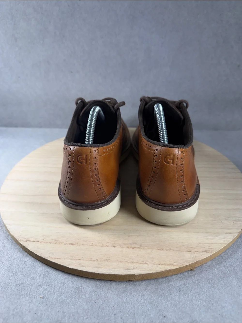 Cole Haan Go To Wing Oxford Men 9 M British Tan Leather Wingtip Shoes C34120